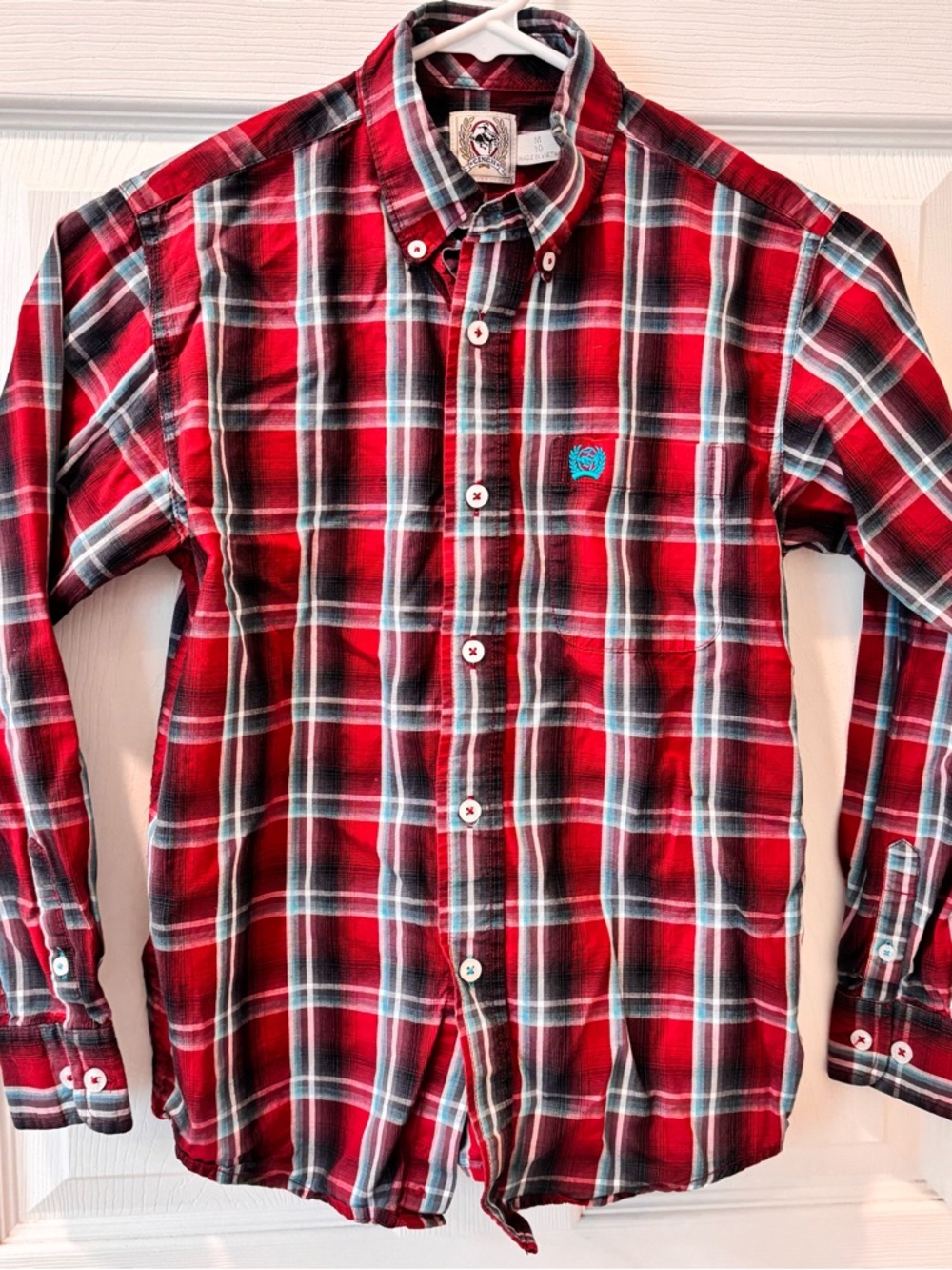 Cinch‎ Red Plaid Button-Down Shirt